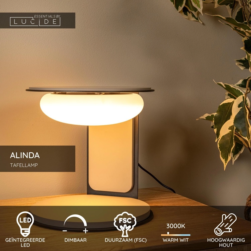 Design table lamp Alinda Ø 20cm taupe Lucide 5411212771612