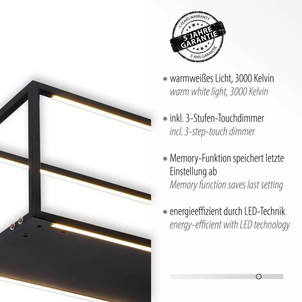 Design pendant lamp Conni rectangular Paul Neuhaus 4012248360996