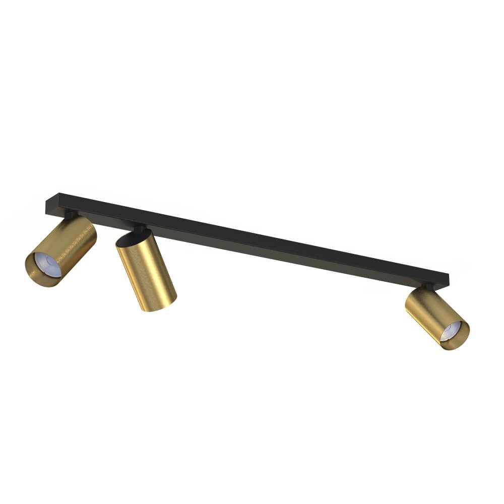 Golden 3-light surface-mounted spotlight Mono