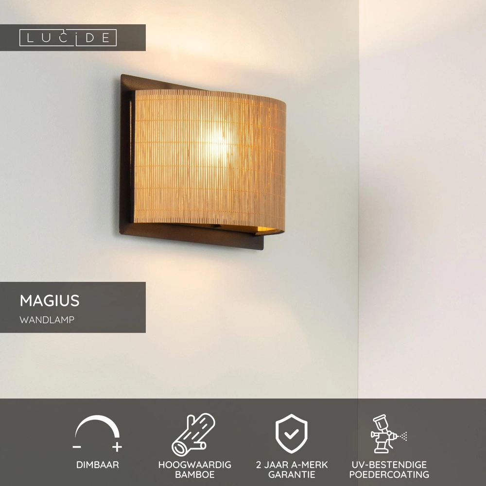 Wall lamp Magius Rattan Lucide 5411212031174
