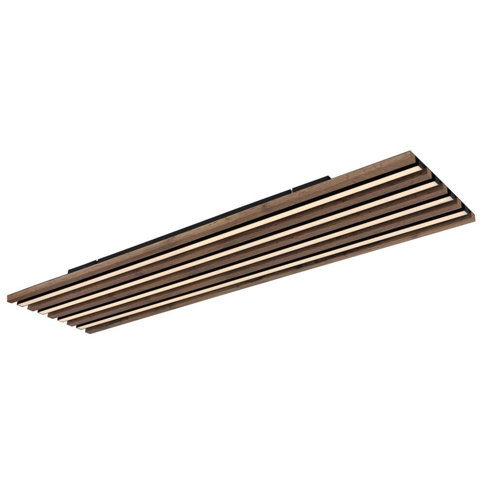 Ceiling lamp Hayden black with wood 120cm Globo 9007371516643