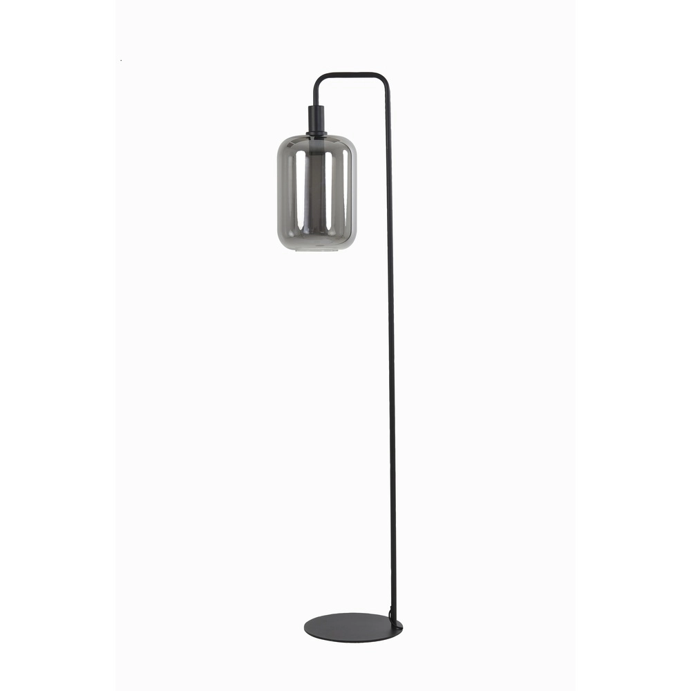 Floor lamp Lekar with smoke glass