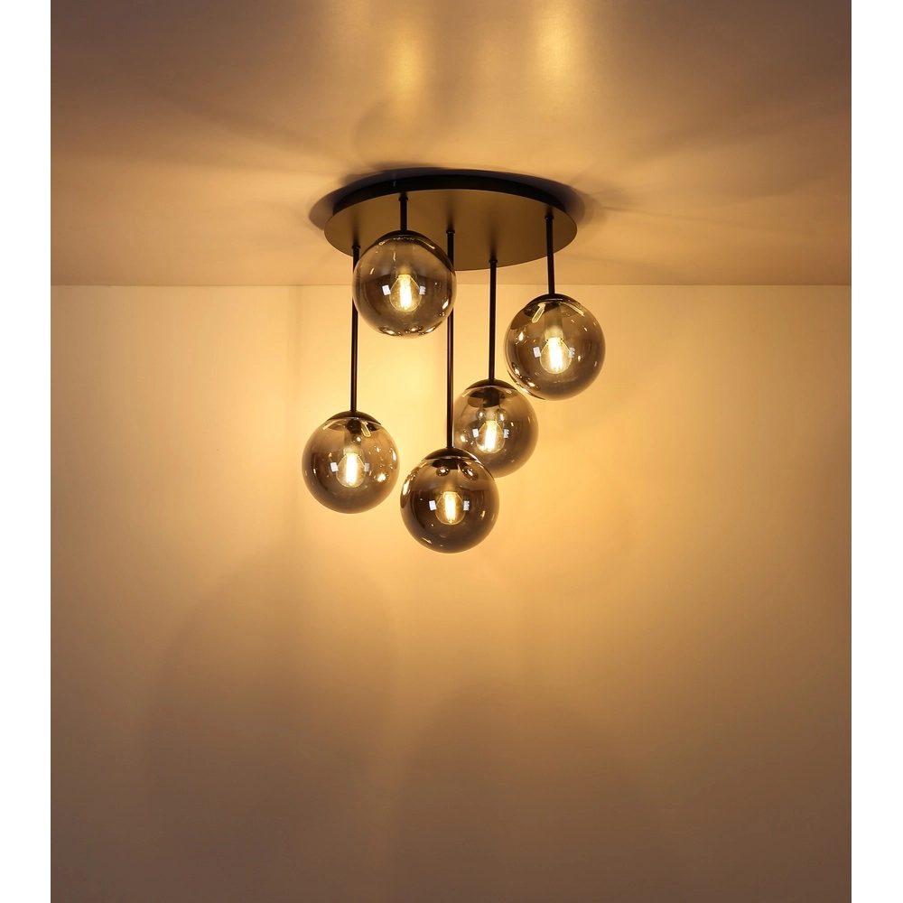 5-light ceiling lamp Harmon Black Globo 9007371592531