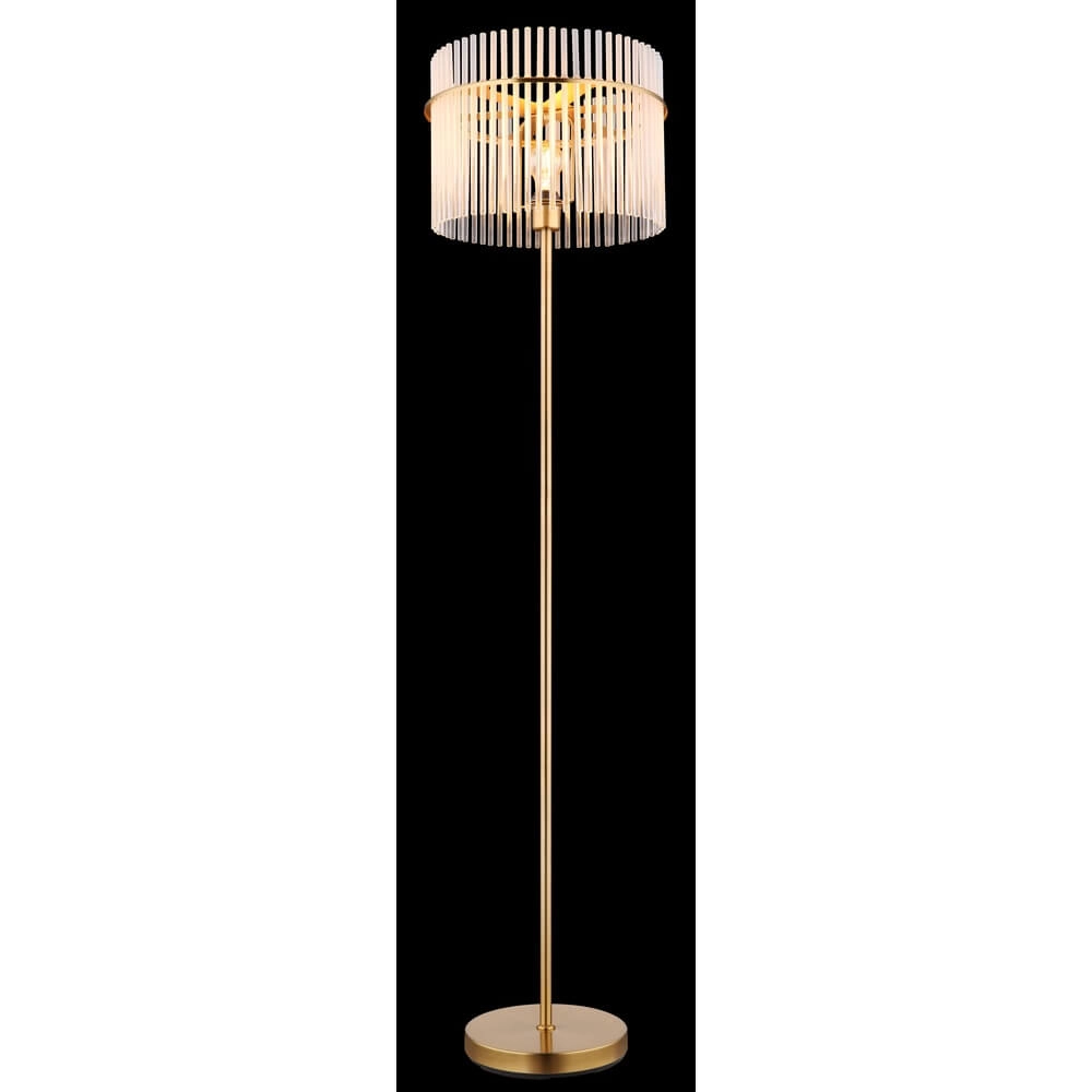 Golden floor lamp Gorley with glass Ø 38cm Globo 9007371446810