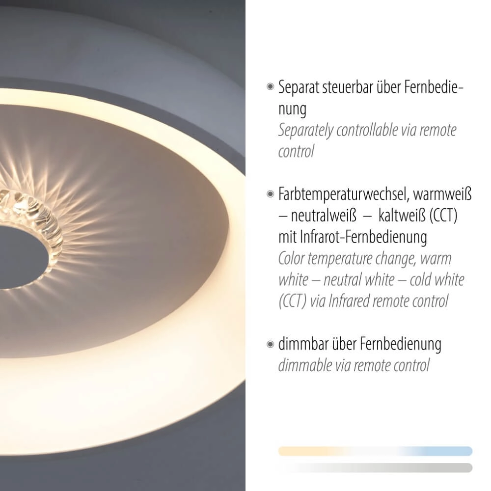 Round ceiling lamp Vertigo white Ø 46,5cm Just Light 4043689994709