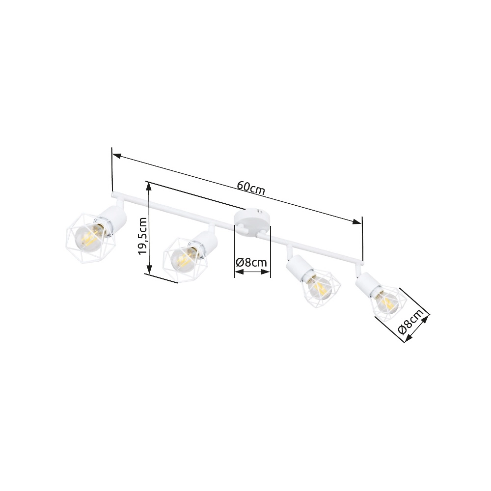 Ceiling lamp Xara I 4-light white Globo 9007371406999