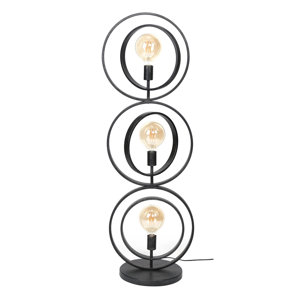 3-light charcoal floor lamp Turn E27 - Ø 40cm Lyora 8716803513082