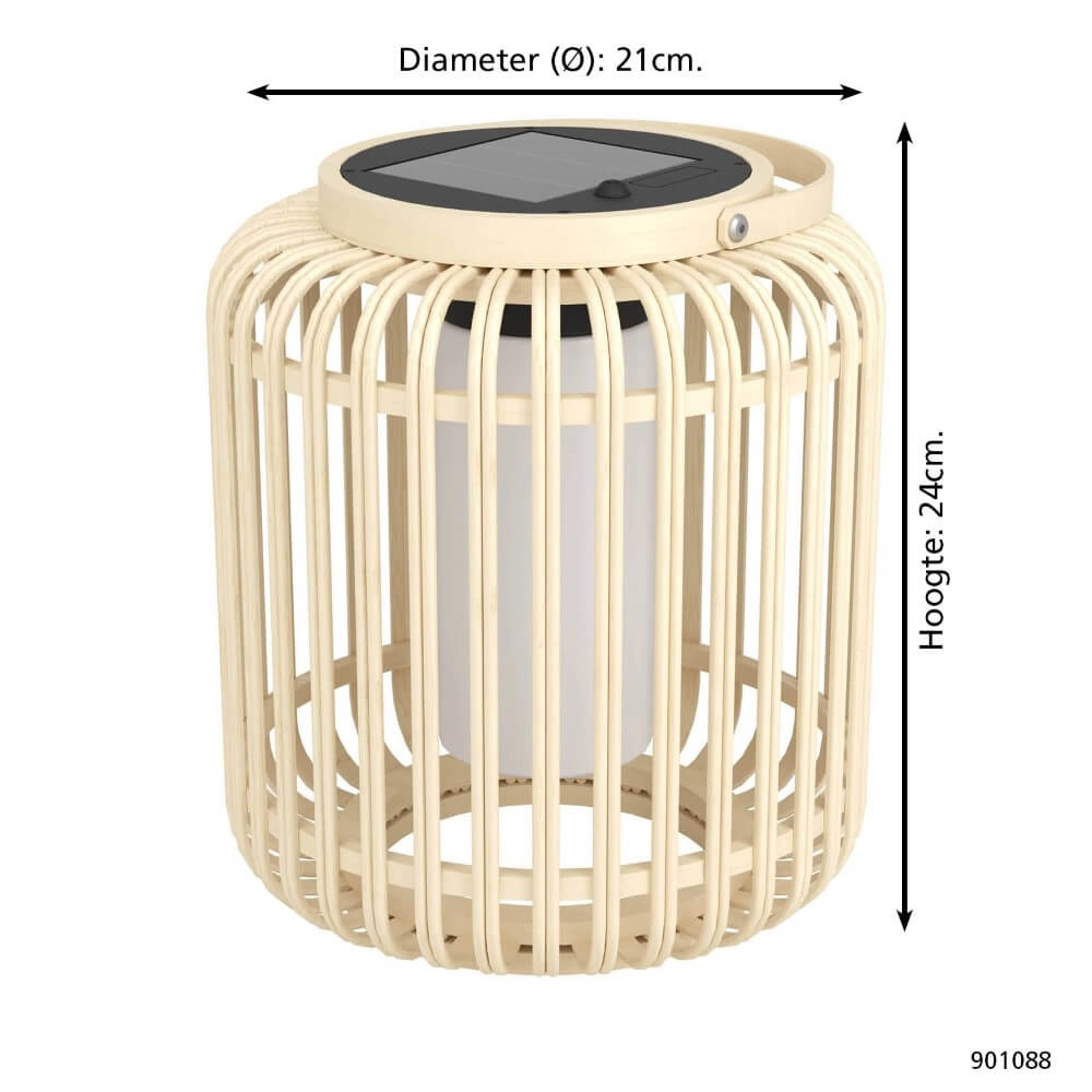 Solar table lamp Marliano Rattan straight Eglo 9008606297955