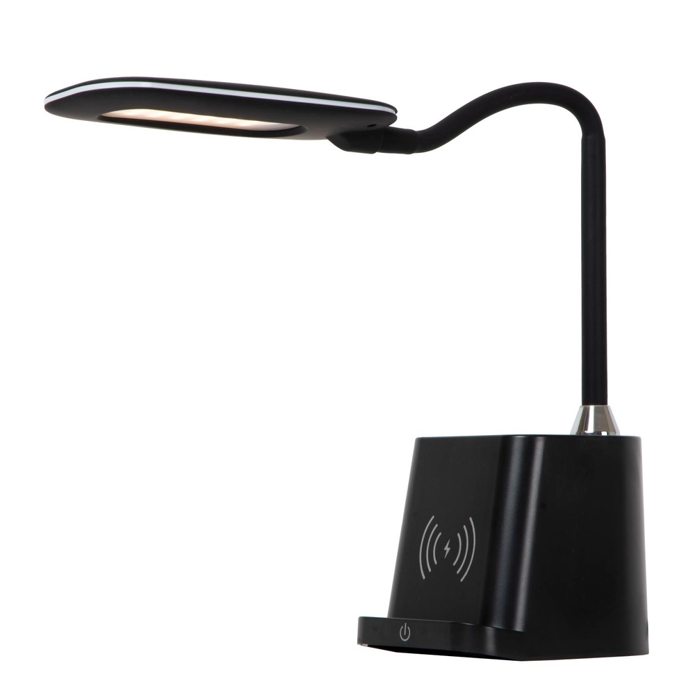 Desk lamp Penny with wireless charging panel black Lucide 5411212185914