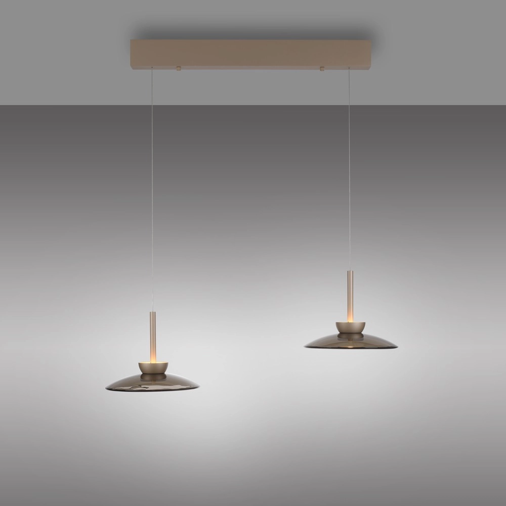 2L dining table pendant lamp Pure Moon Bronce with amber glass Paul Neuhaus 4012248392980