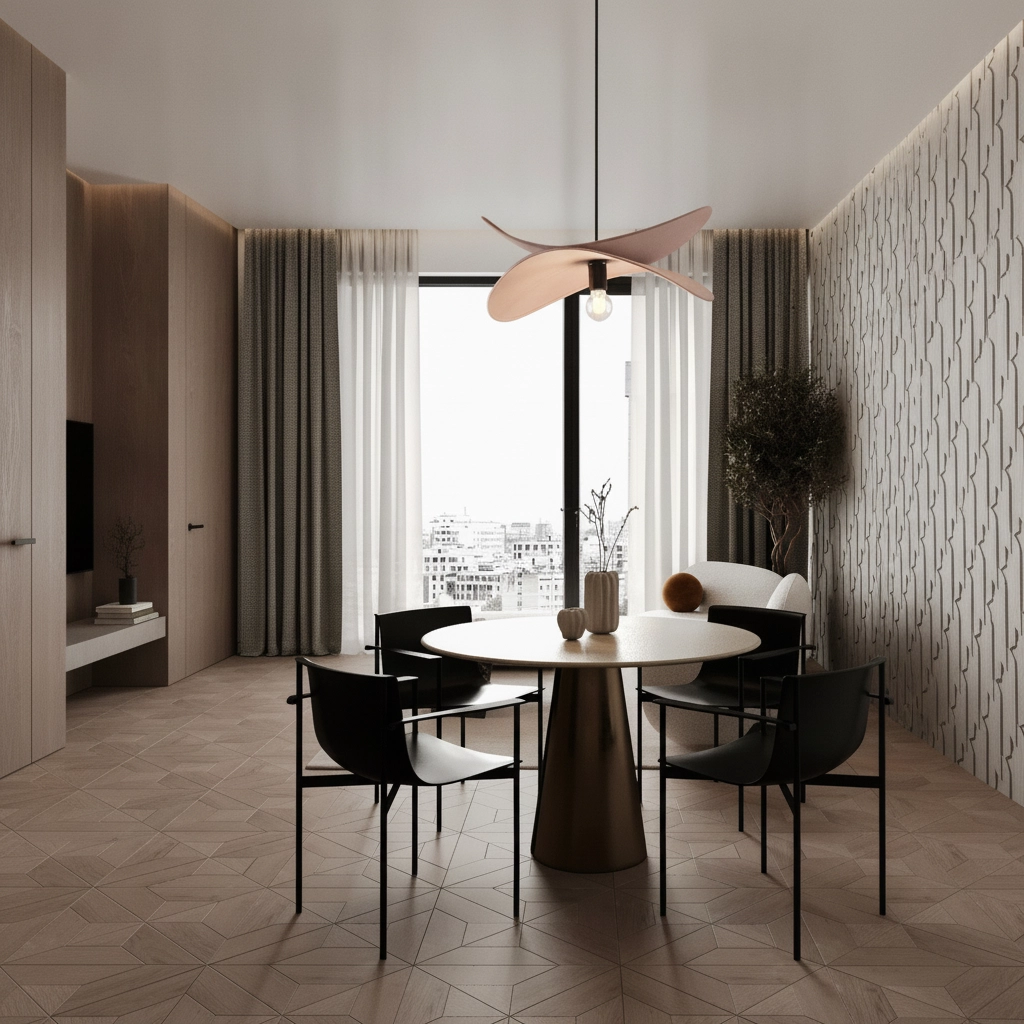 Modern pendant lamp Luve black with mocha brown