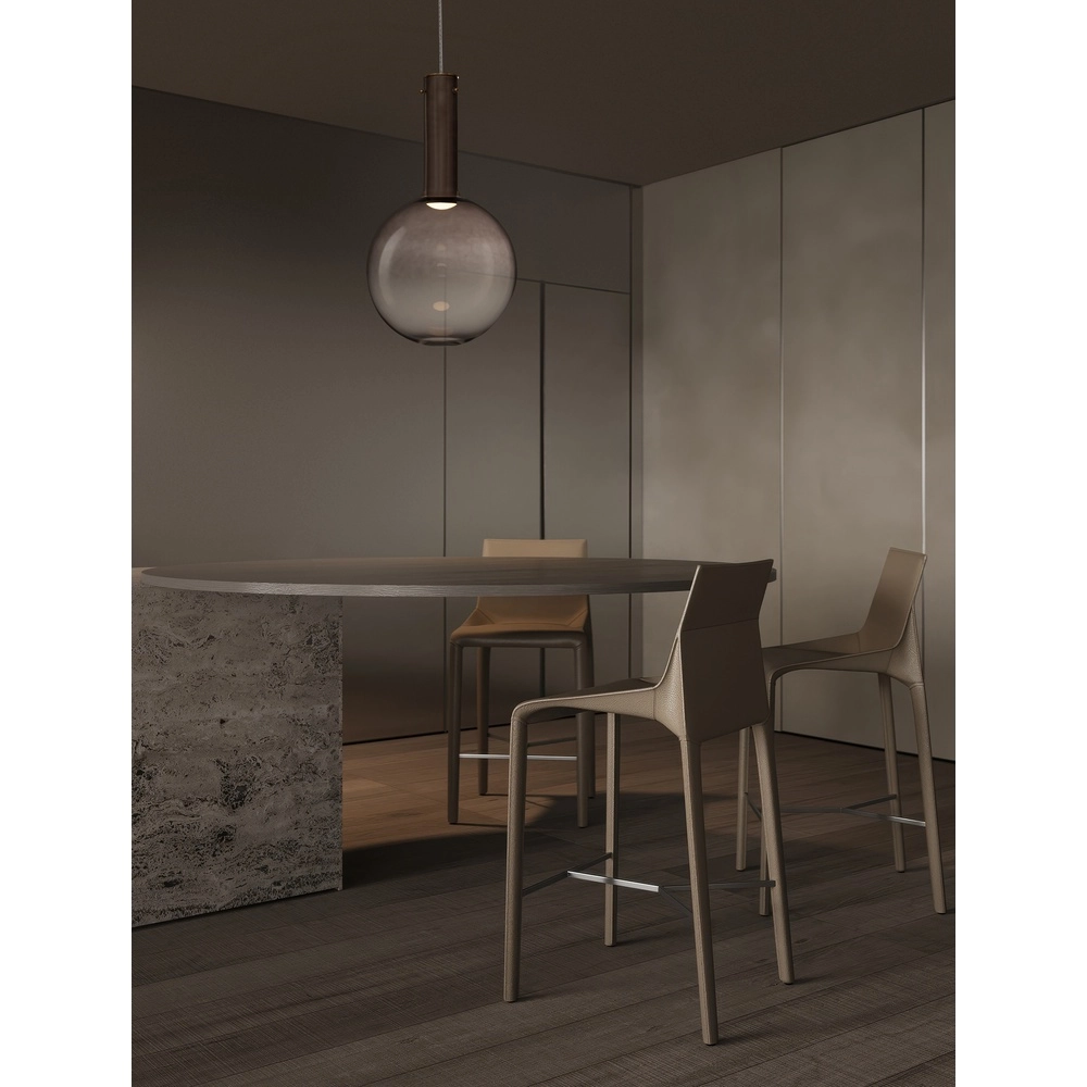 Pendant lamp Nostos brown glass Ø 30cm Lyora 5212017484192