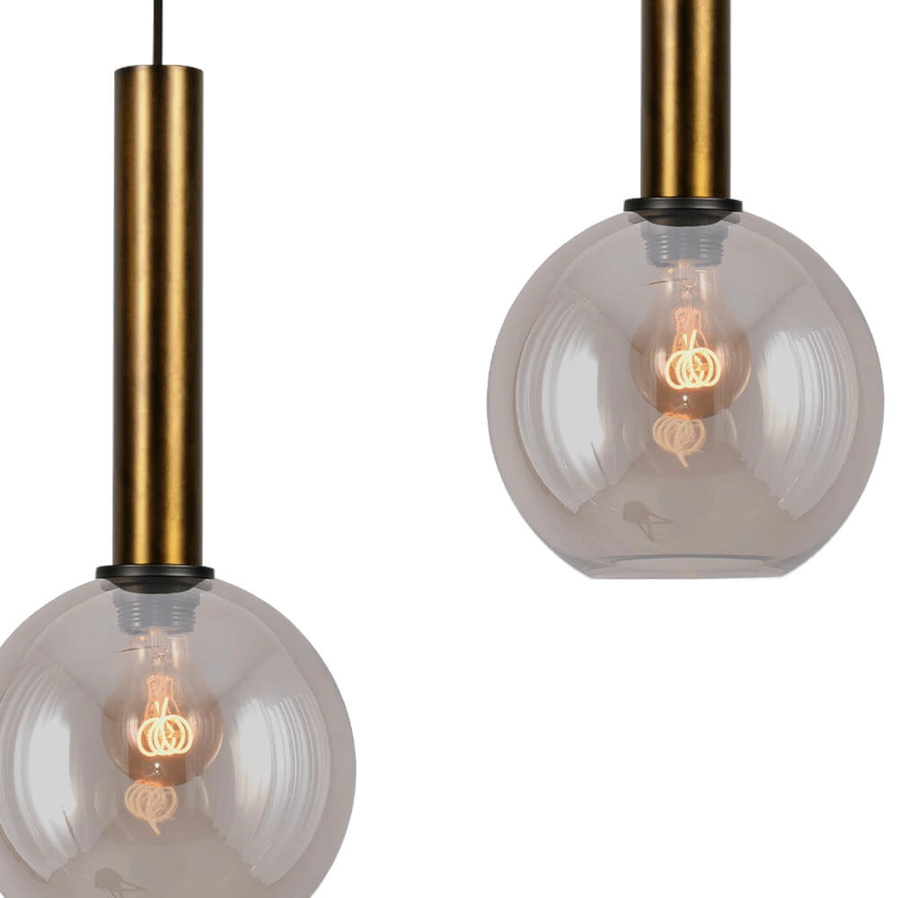 Hanging lamp Bella 2 Antique brass with gold glass Masterlight 8718121344461