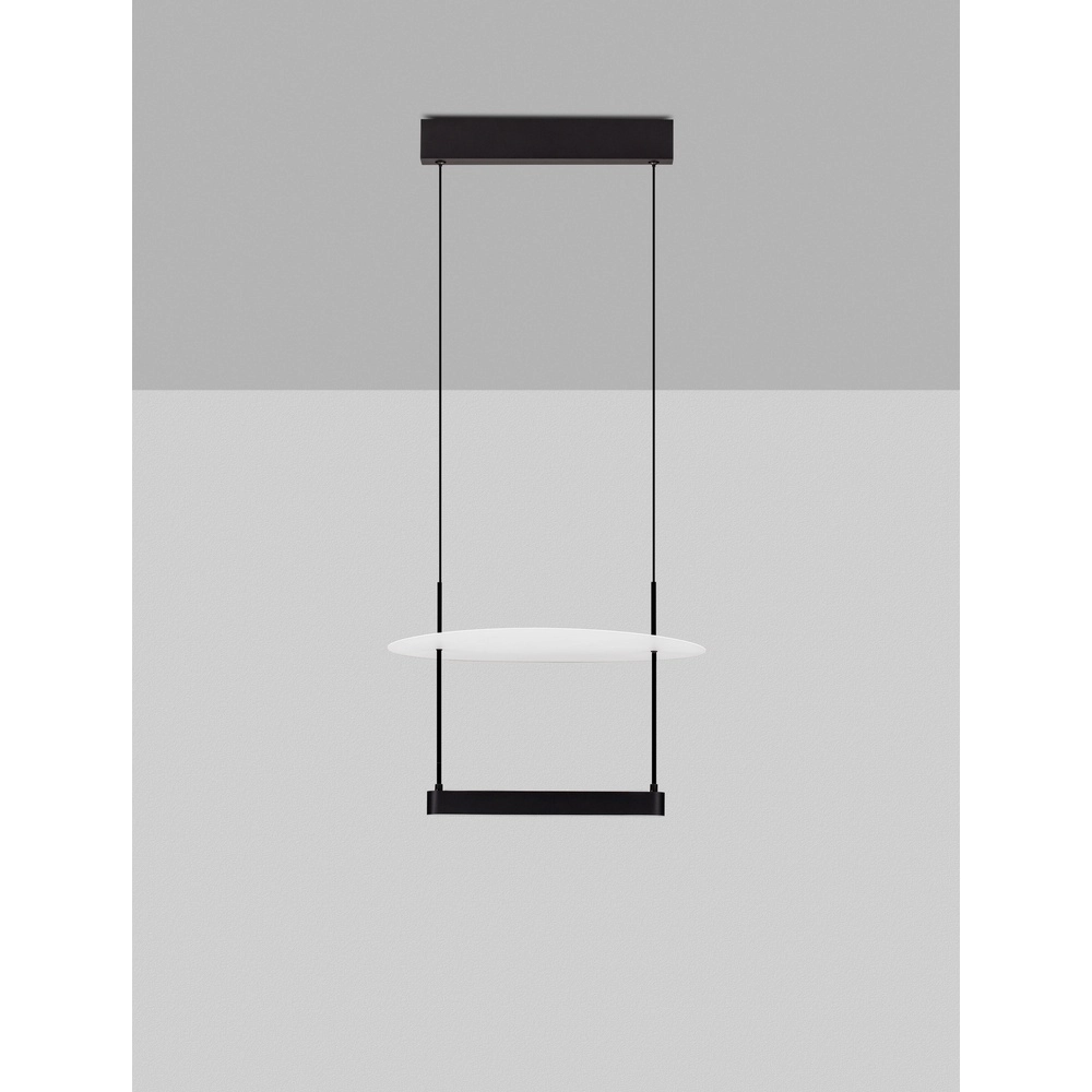Pendant lamp Diona Ø 40cm black with white 2700K Lyora 5212017470850