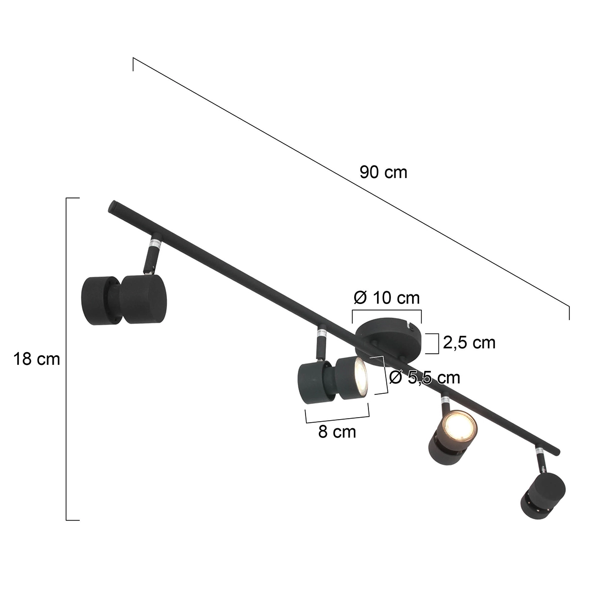 4-light surface-mounted spotlight Natasja LED led Steinhauer 8712746134995