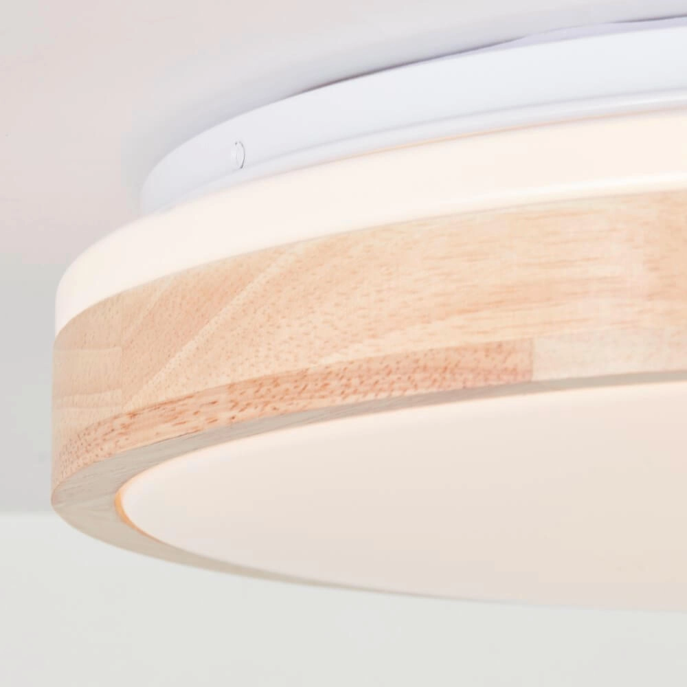 Ceiling lamp Brodsky Ø 39cm white with wood Brilliant 4004353411304