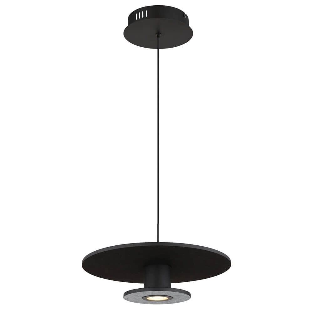 Black pendant lamp Carter Ø 38cm with felt