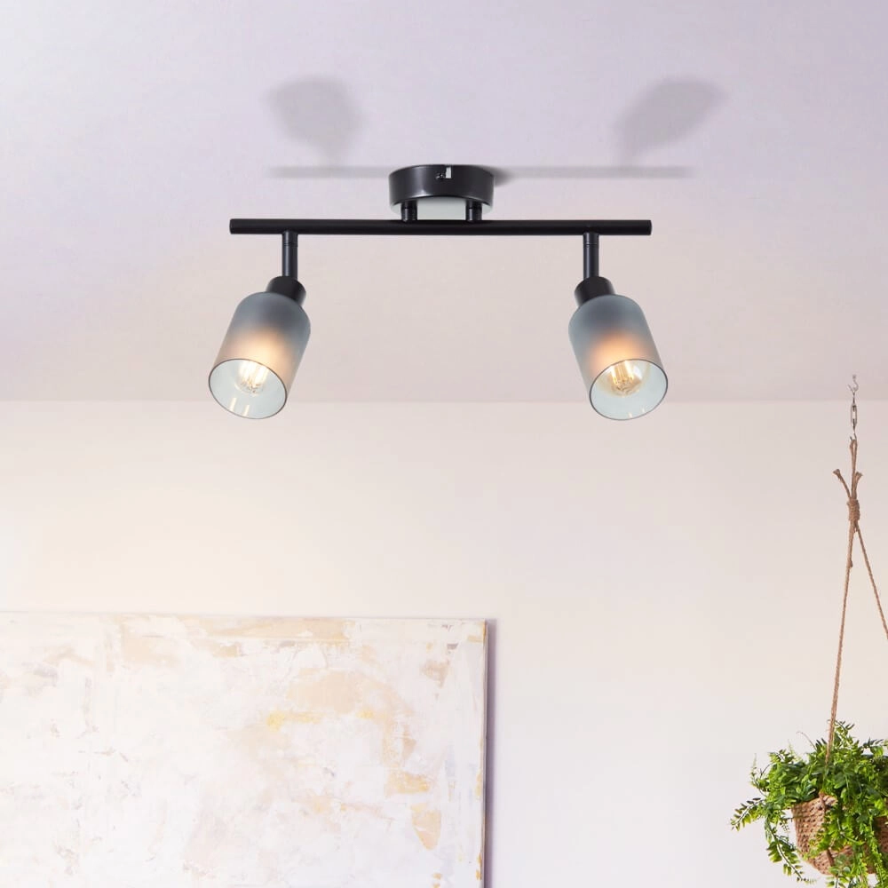 Black ceiling lamp Loralie 2-light Brilliant 4004353413230