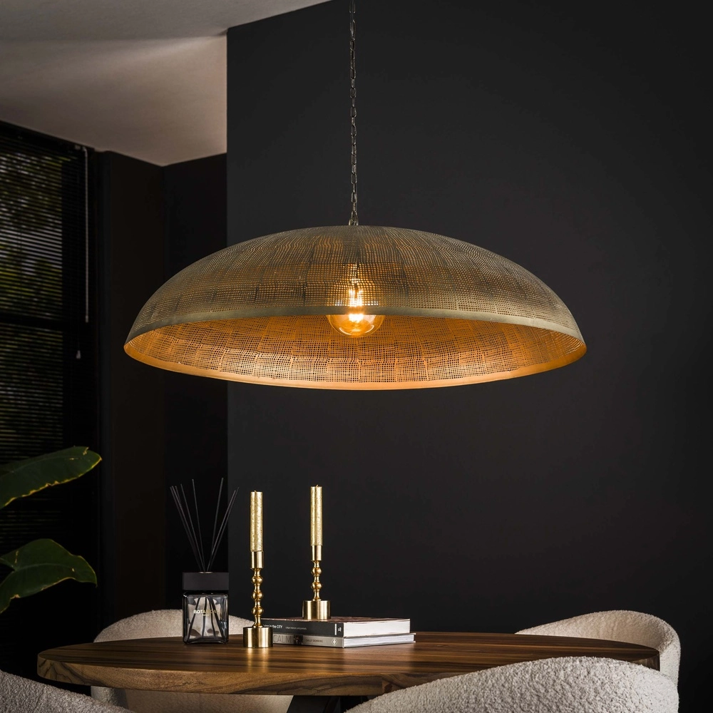 Metal mesh pendant light Cosmic Ø 92cm - copper bronze