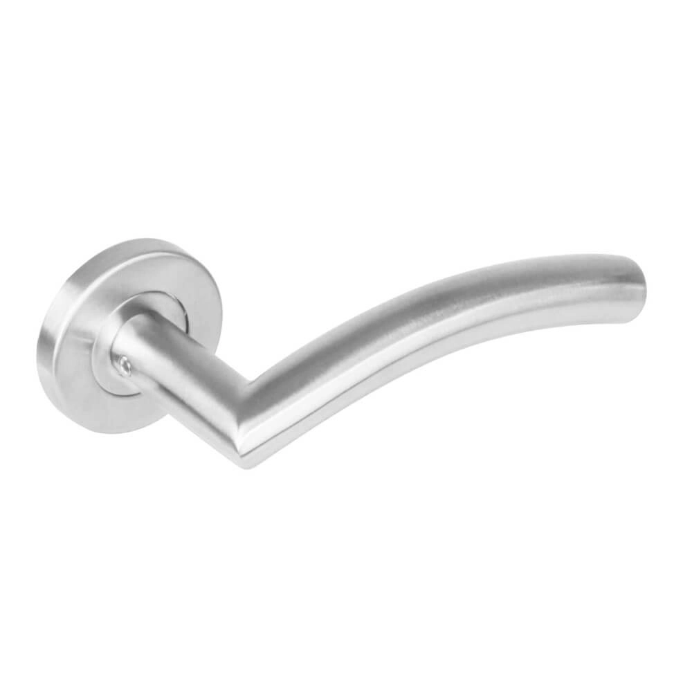 Door handle Lisa 90 on rosette stainless steel