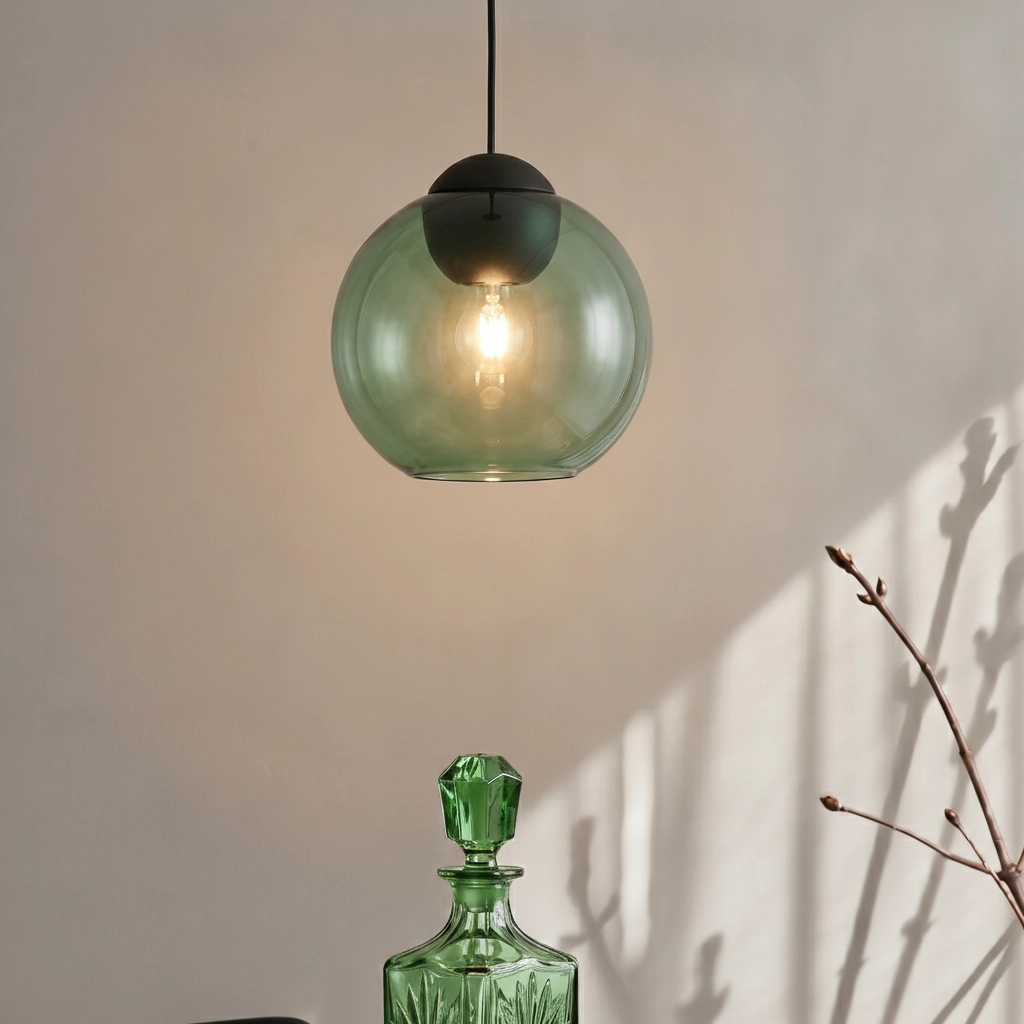 Design pendant lamp Midori Green glass
