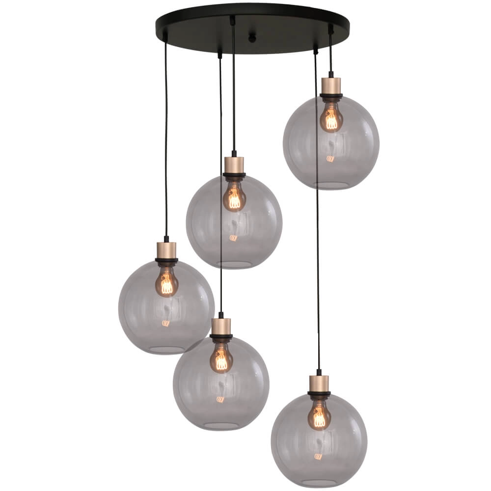 Vide hanging lamp Lazise 5-light gold