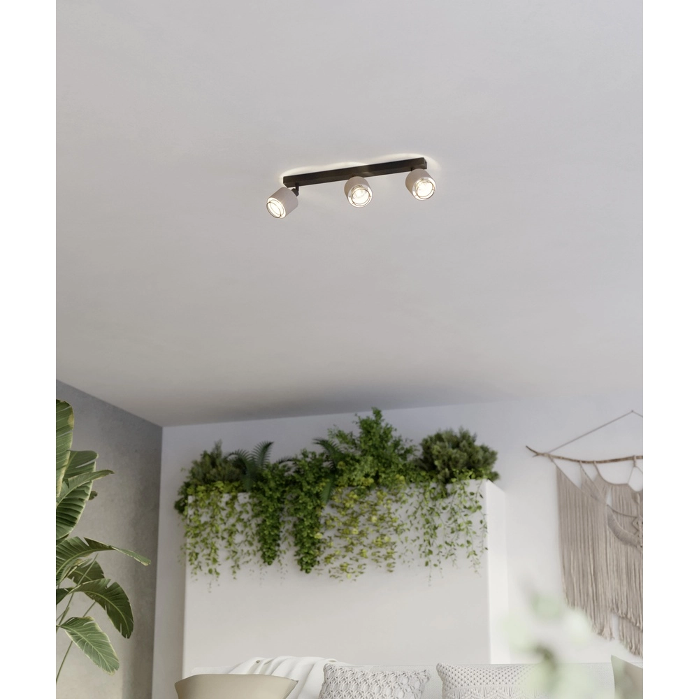 Japandi ceiling lamp Rosley 3L - black with cream Eglo 9002759436582