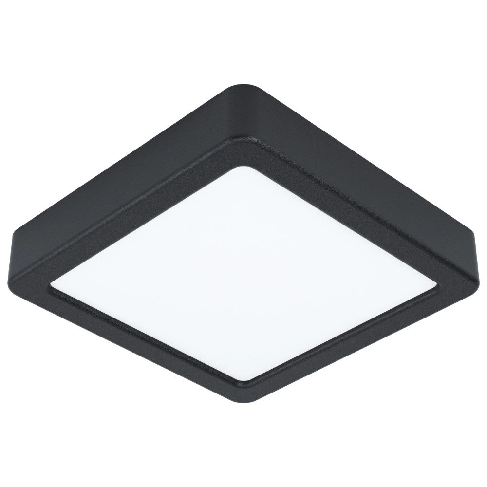 Square ceiling lamp Fueva 5 16cm - 4000K black