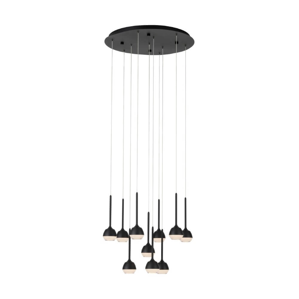 10-light hanging lamp Nucetto black round Stars of Light 9002759397142