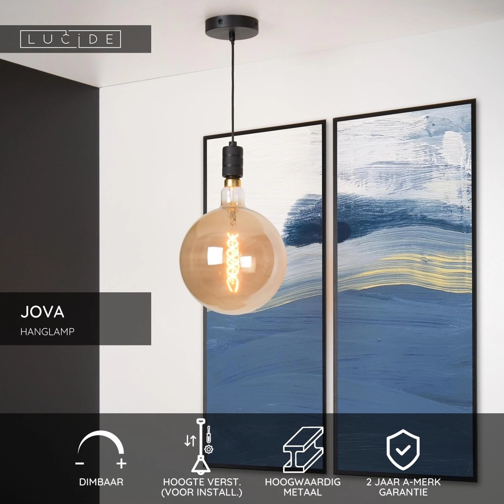 Pendant Pendant Lamp Jova Black Lucide 5411212451460