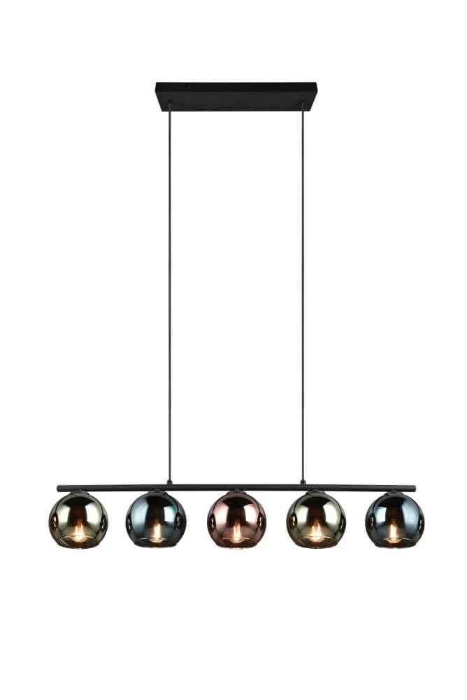 Design hanging lamp Sheldon black with smoke glass Trio 4017807585254