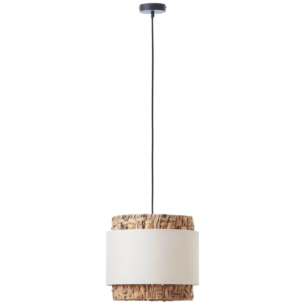 Pendant lamp Waterlilly Rattan with white fabric Brilliant 4004353411922