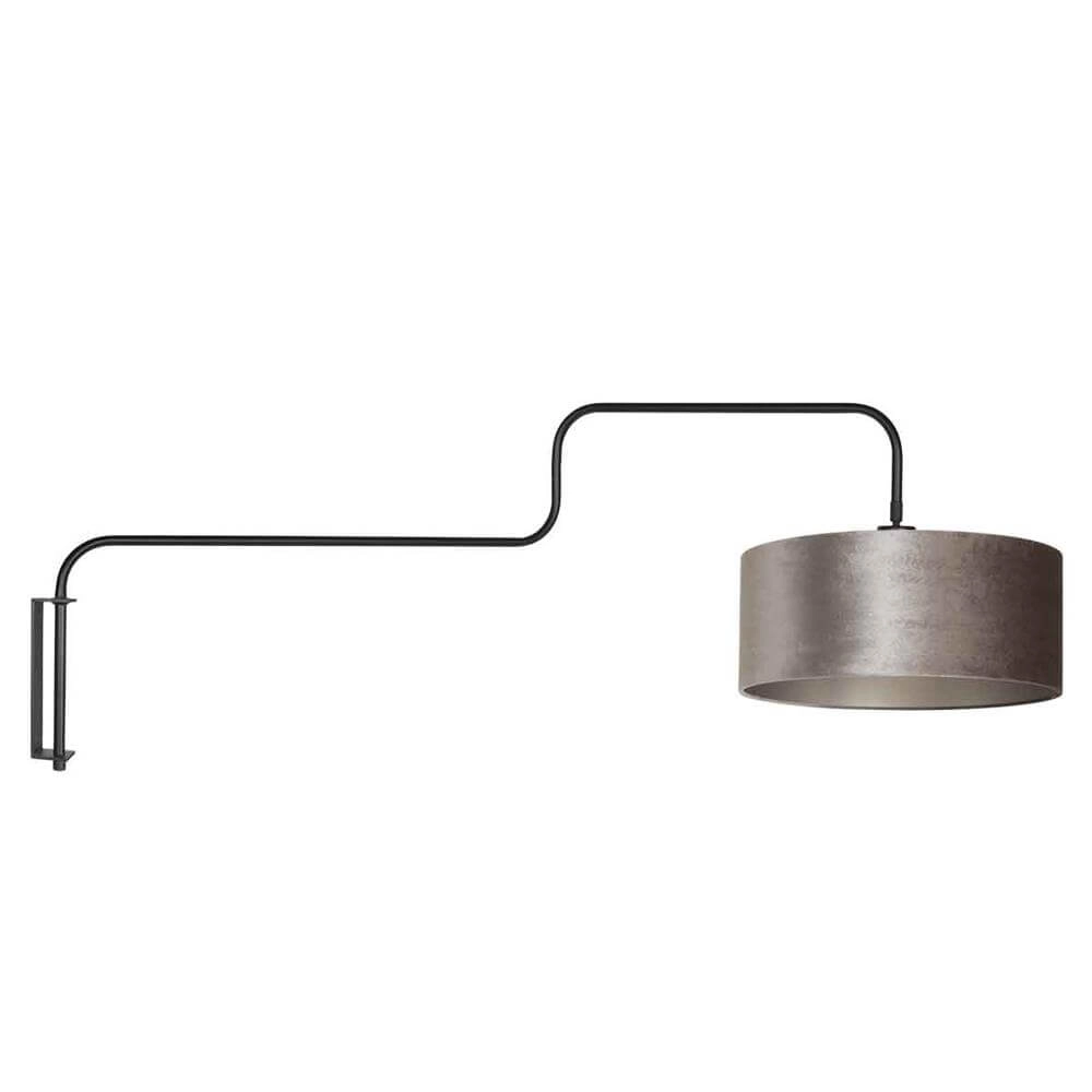Wall lamp Bloeba black with silver grey shade