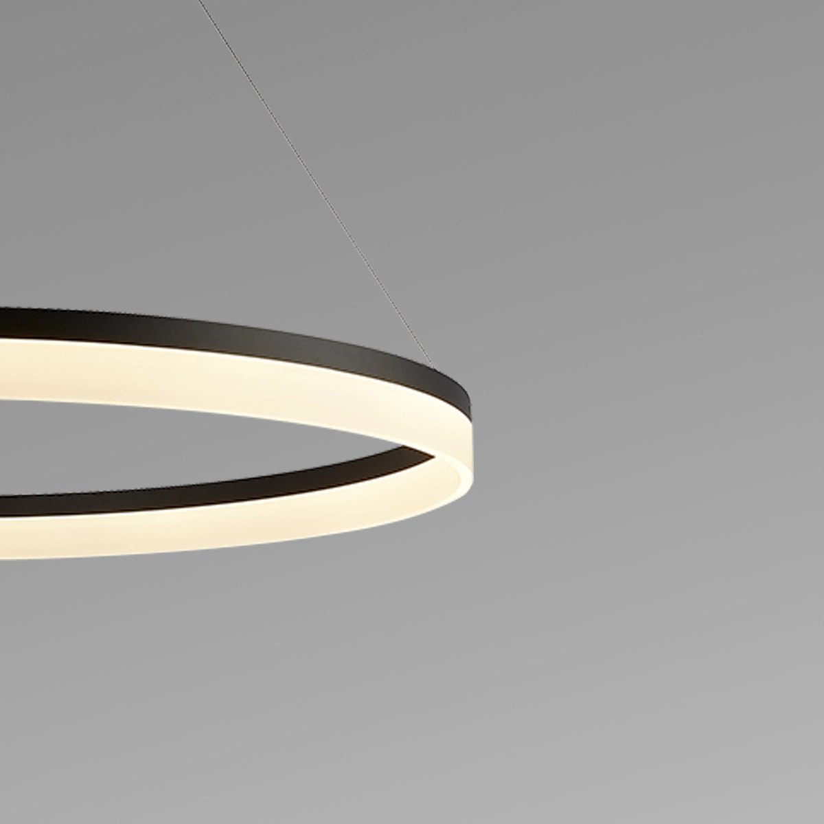 Sleek pendant lamp Ara Ø 60cm black Lyora 5053423308050