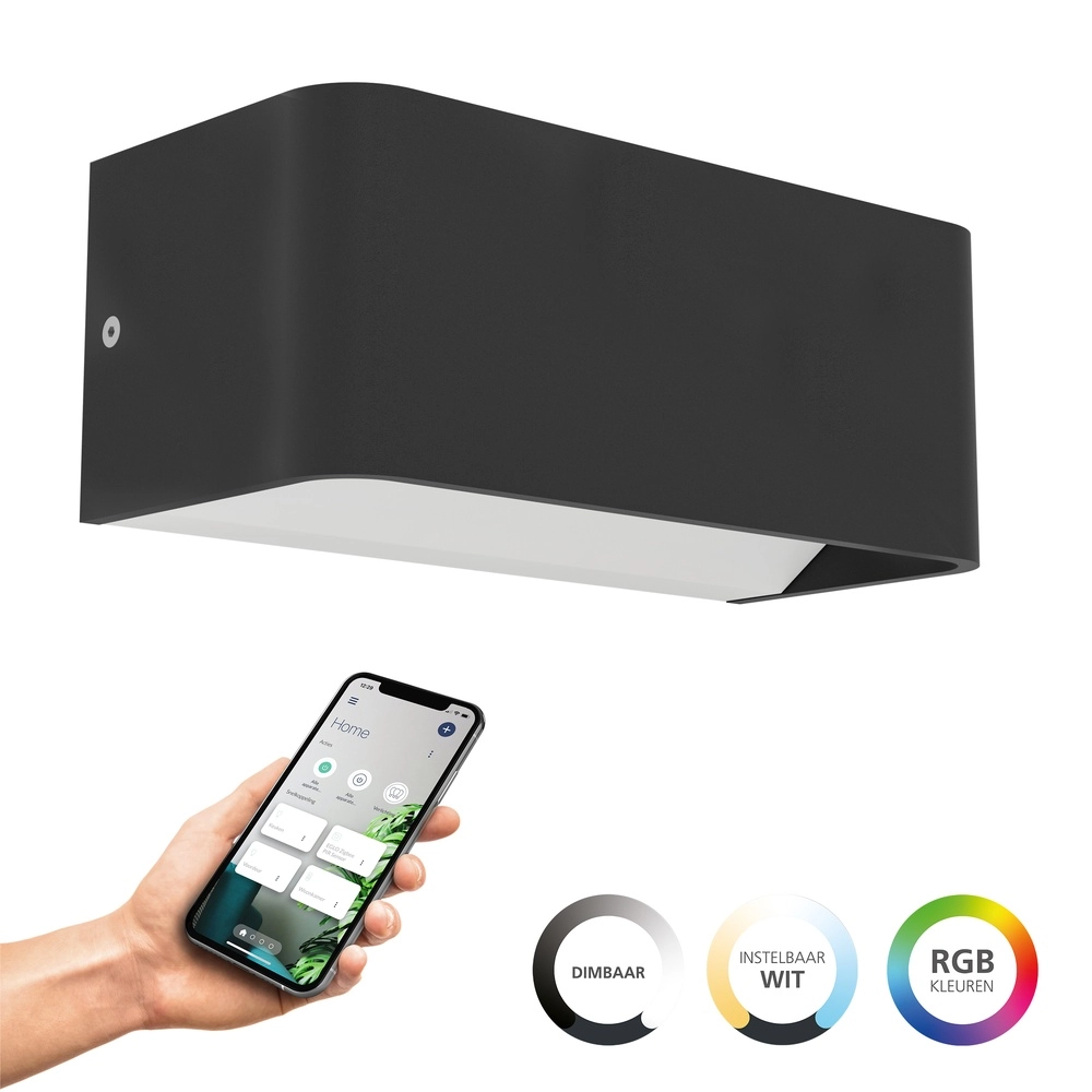 Smart Wall Lamp Sania-Z Black - LED - 20cm