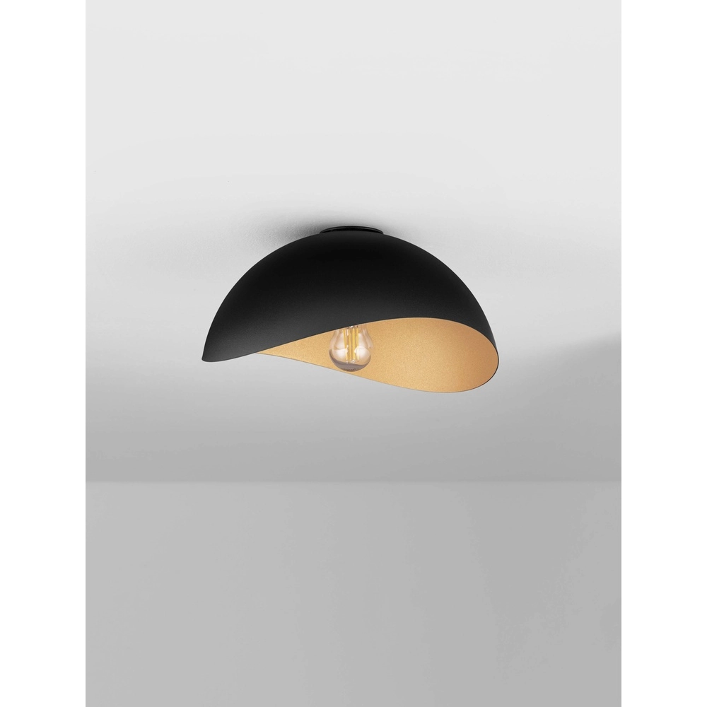 Ceiling lamp Opsi black with gold Ø 30cm Lyora 5212017458056