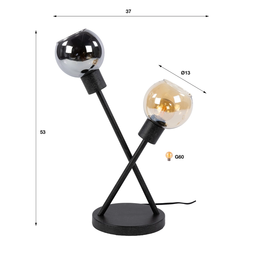 Tafellamp design Sfera zwart Lyora 8716803515185