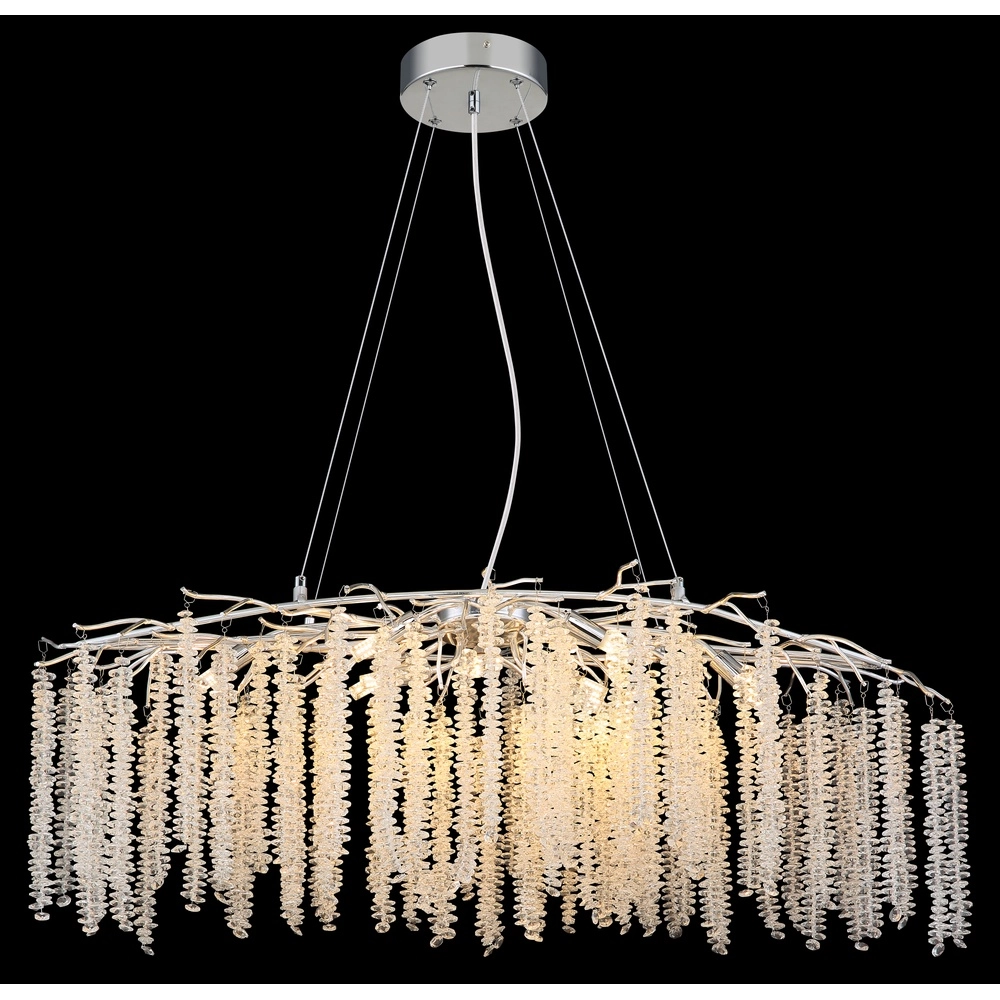 Pendant lamp Laverne chrome oval Globo 9007371578153