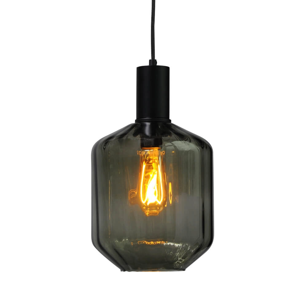 3-light hanging lamp - black - Porto with Jagger green lenses Masterlight 8718121269542