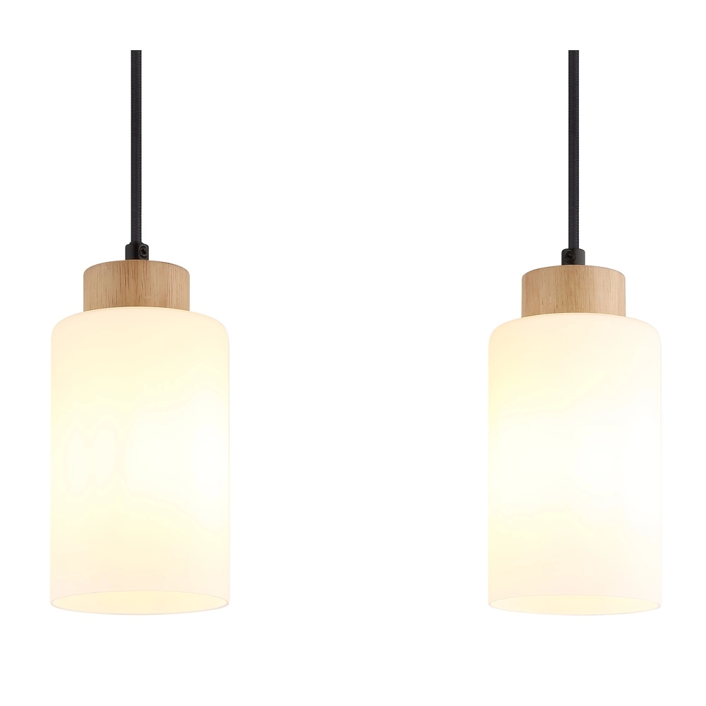 Pendant lamp Rowena 3-light wood Globo 9007371580248