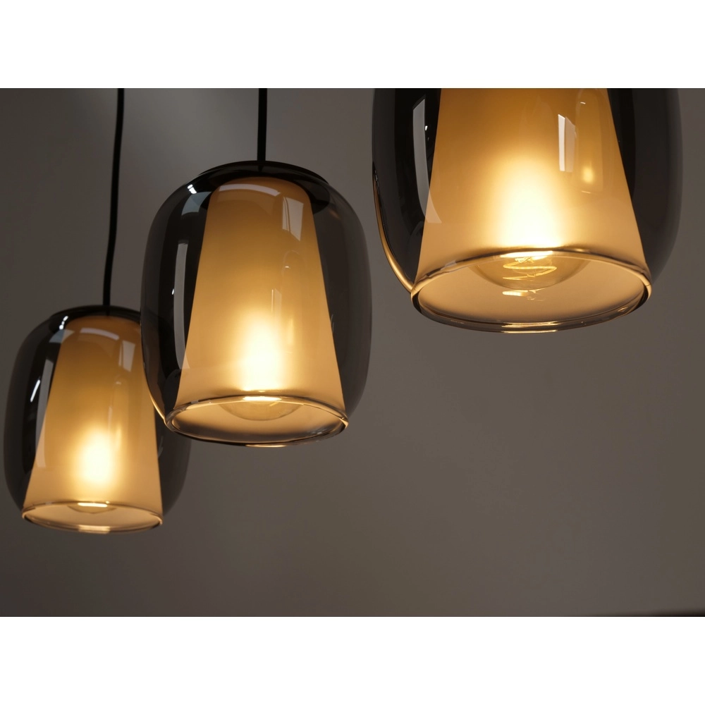 Dining table pendant lamp Ciampino 4L - smoke frosted glass Eglo 9008606312726