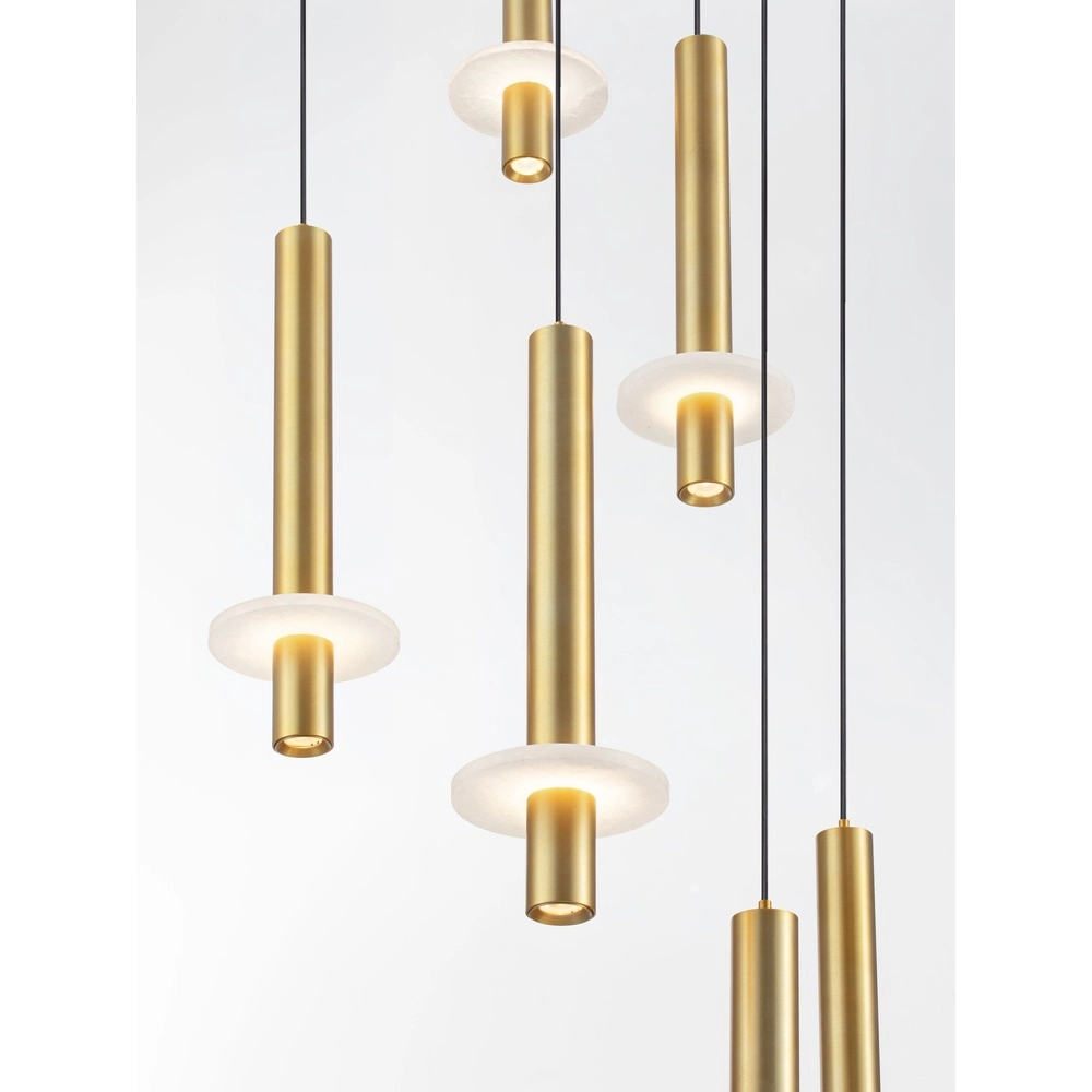 Design pendant lamp Noemi gold with white Ø 62cm Lyora 5212063503328