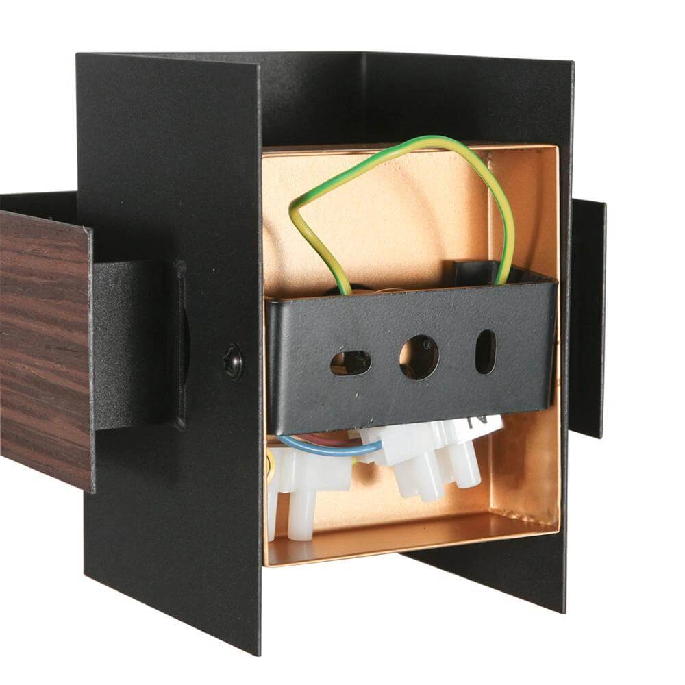 Wall lamp Muro black with wood S Steinhauer 8712746177749