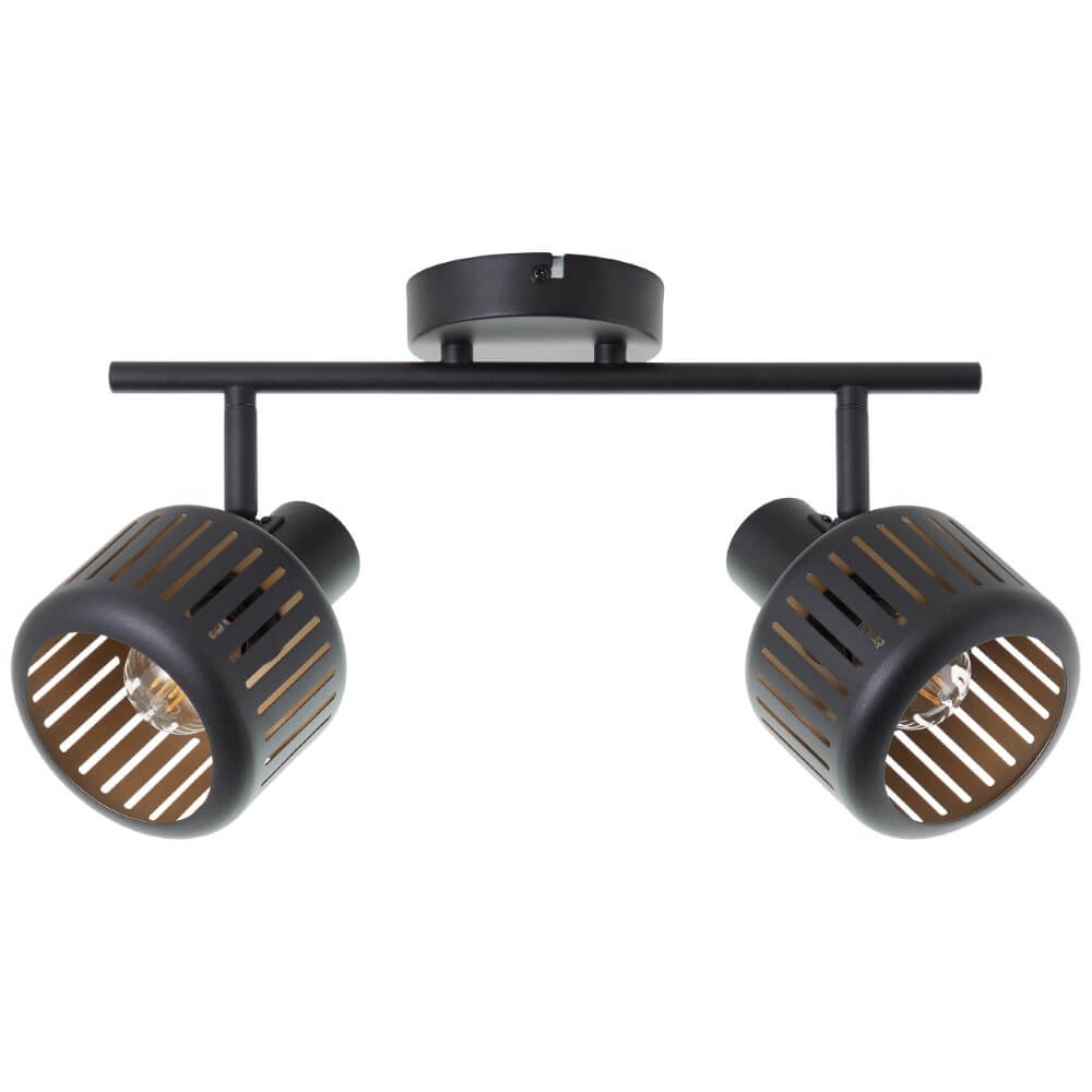 2-light ceiling lamp Tyas black with gold Brilliant 4004353424328