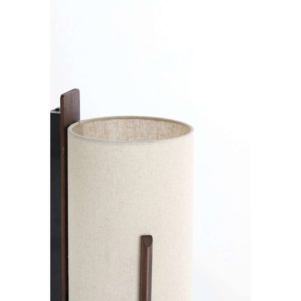 Danish design wall lamp Litto walnut brown with linen Light & Living 8717807792732