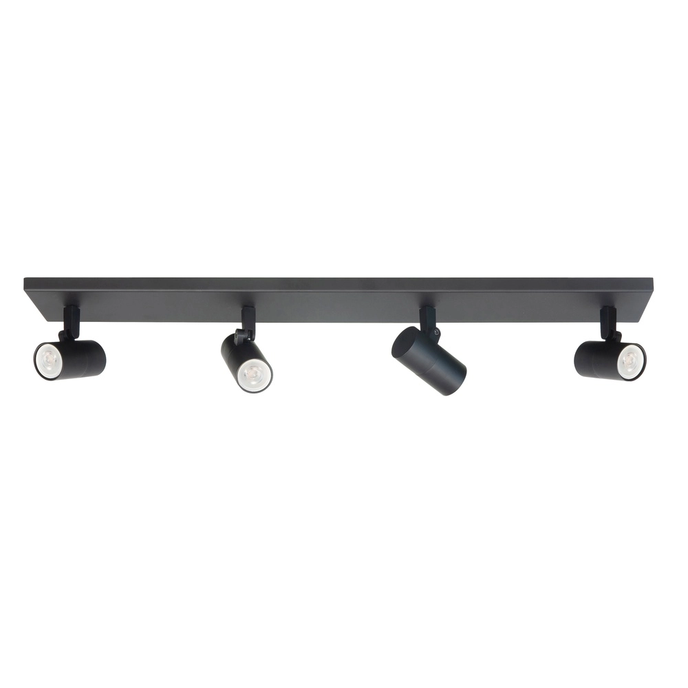 Black surface-mounted spotlight Piccolo 4-light