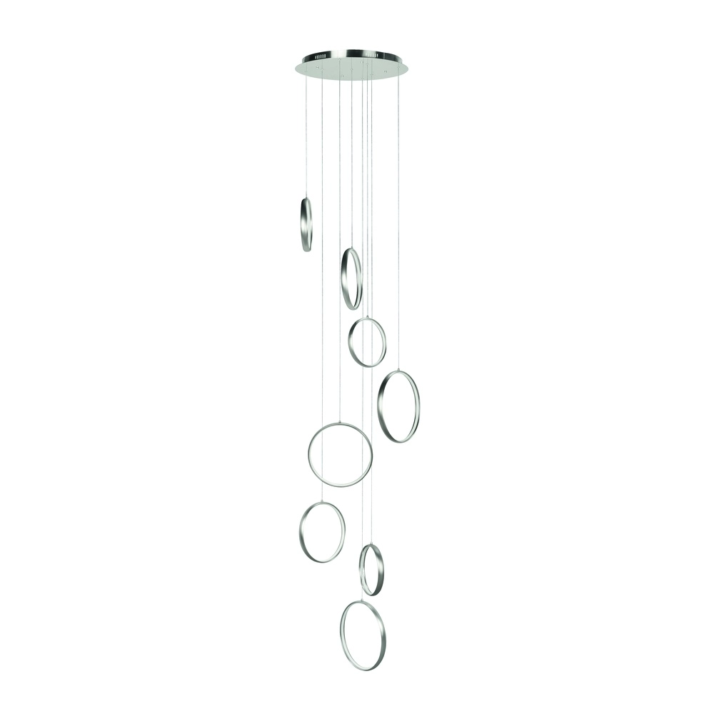 Design pendant lamp Olympia nickel 8 circles