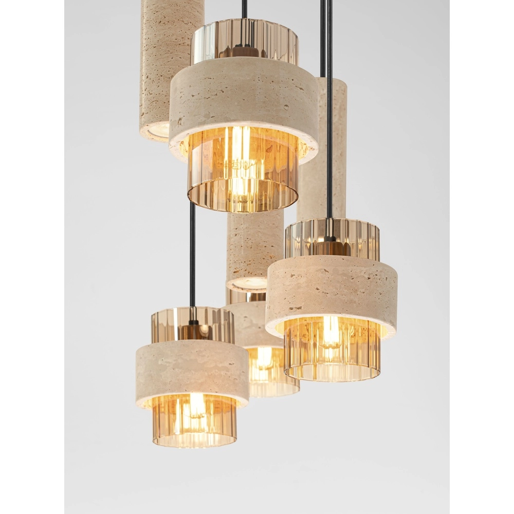 7-light pendant lamp Melony Modern sand brown Lyora 5212063501263