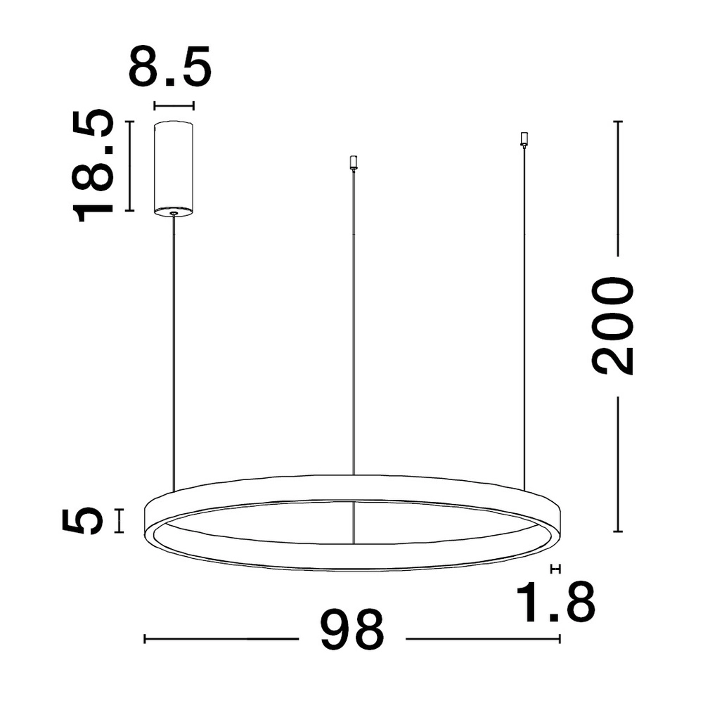 Golden pendant lamp Elowen design Ø 98cm Lyora 5212017439147