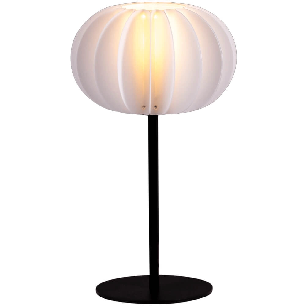 Designer table lamp Arena with white hood